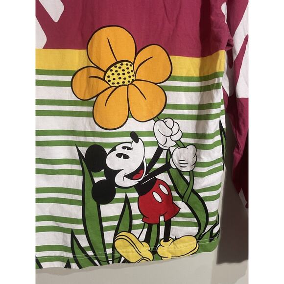 Disney Parks Mickey Mouse Spring Flower Long Sleeve Shirt Adult Small - Picture 2 of 10